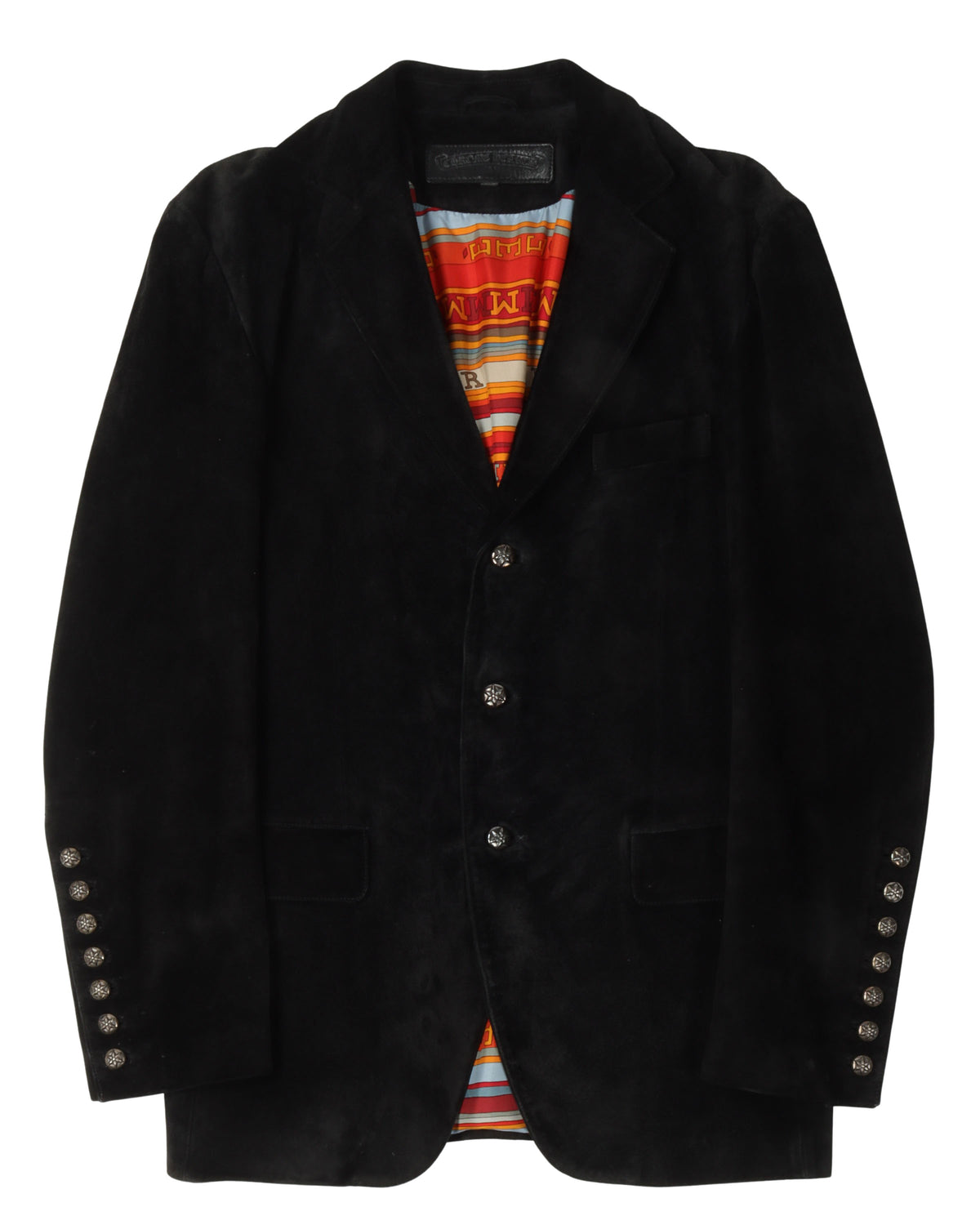 Hermes Scarf Lined Suede Blazer