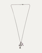 Diamond Tiny Fat Pendant and Pink Sapphire Baby Fat Pendant on Roll Chain Necklace
