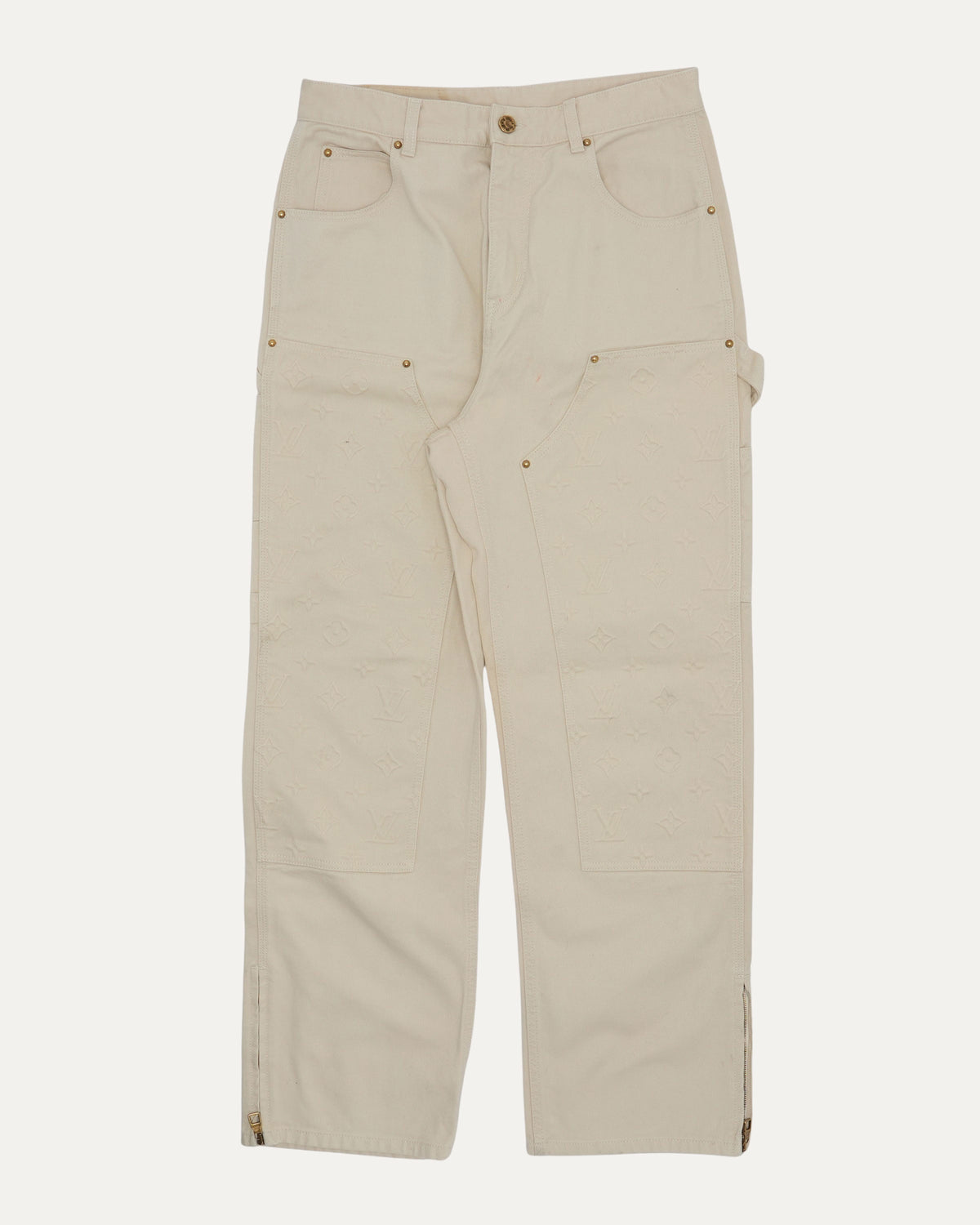 Monogram Embossed Double Knee Pants