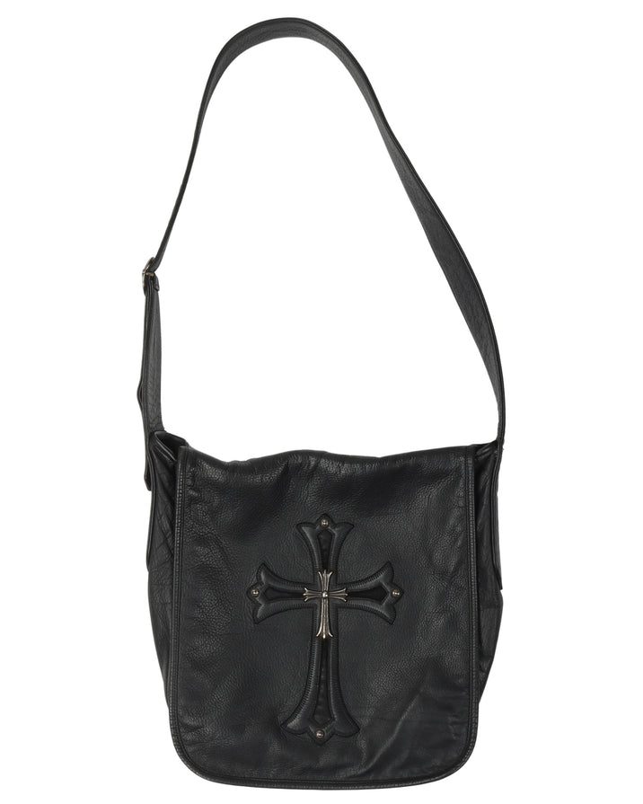Leather & Silver Cross Shoulder Bag