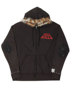 "Art That Kills" Fur Lined Zip Up Hoodie