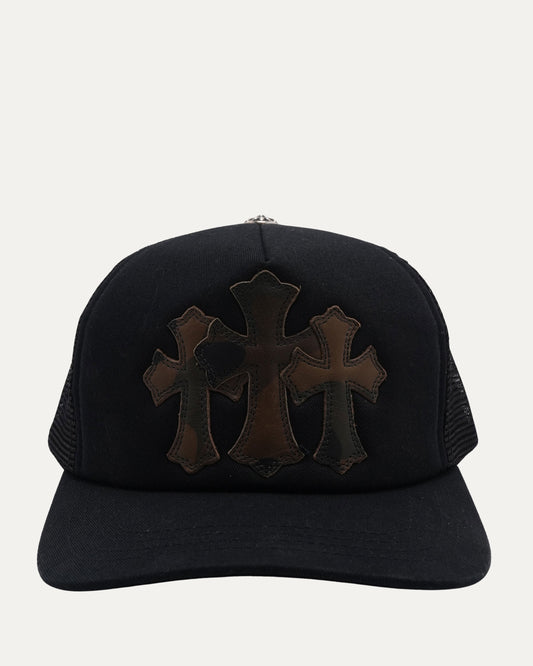 Camouflage Cemetery Cross Patch Trucker Hat