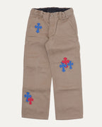 Kids Cross Patch Double Knee Carpenter Pants