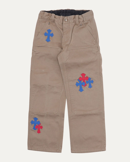 Kids Cross Patch Double Knee Carpenter Pants