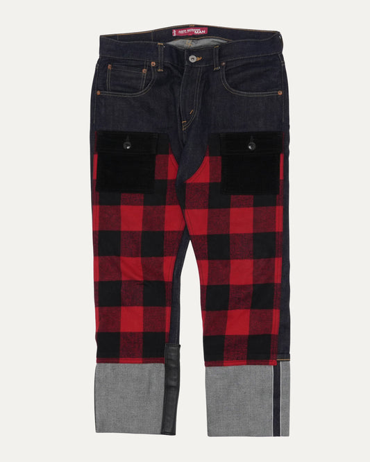 Levi's Comme des Garçons Patchwork Wool Double Knee Jeans