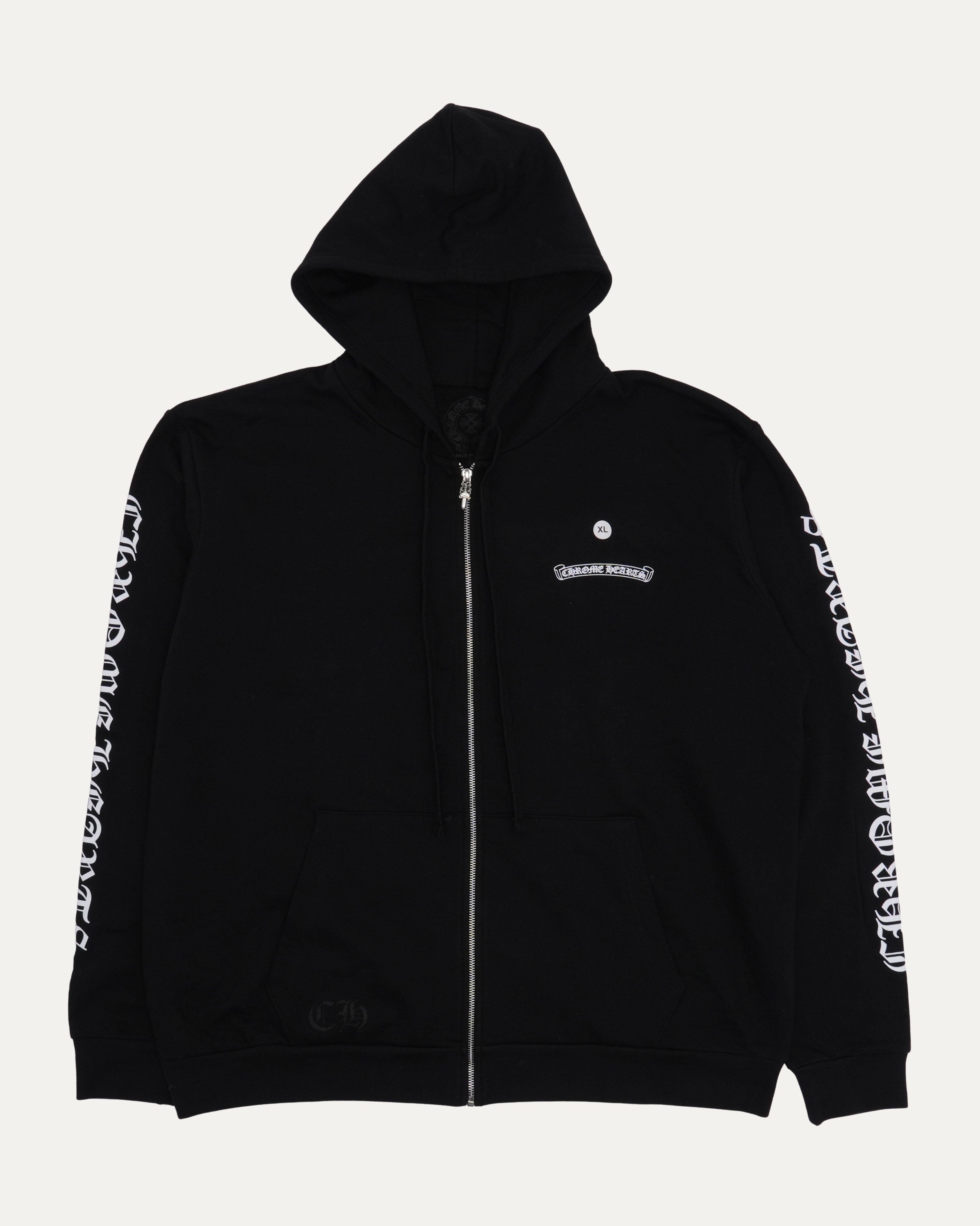 Chrome Hearts Scroll Logo Spellout Zip Up Hoodie – Justin Reed