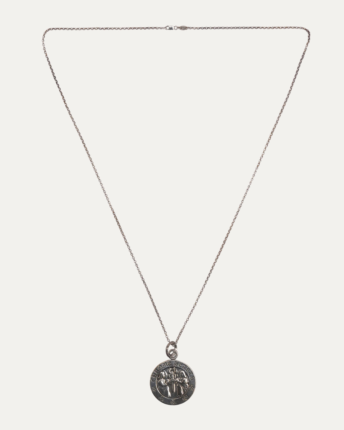 Large Angel Medallion w/ Roll Chain