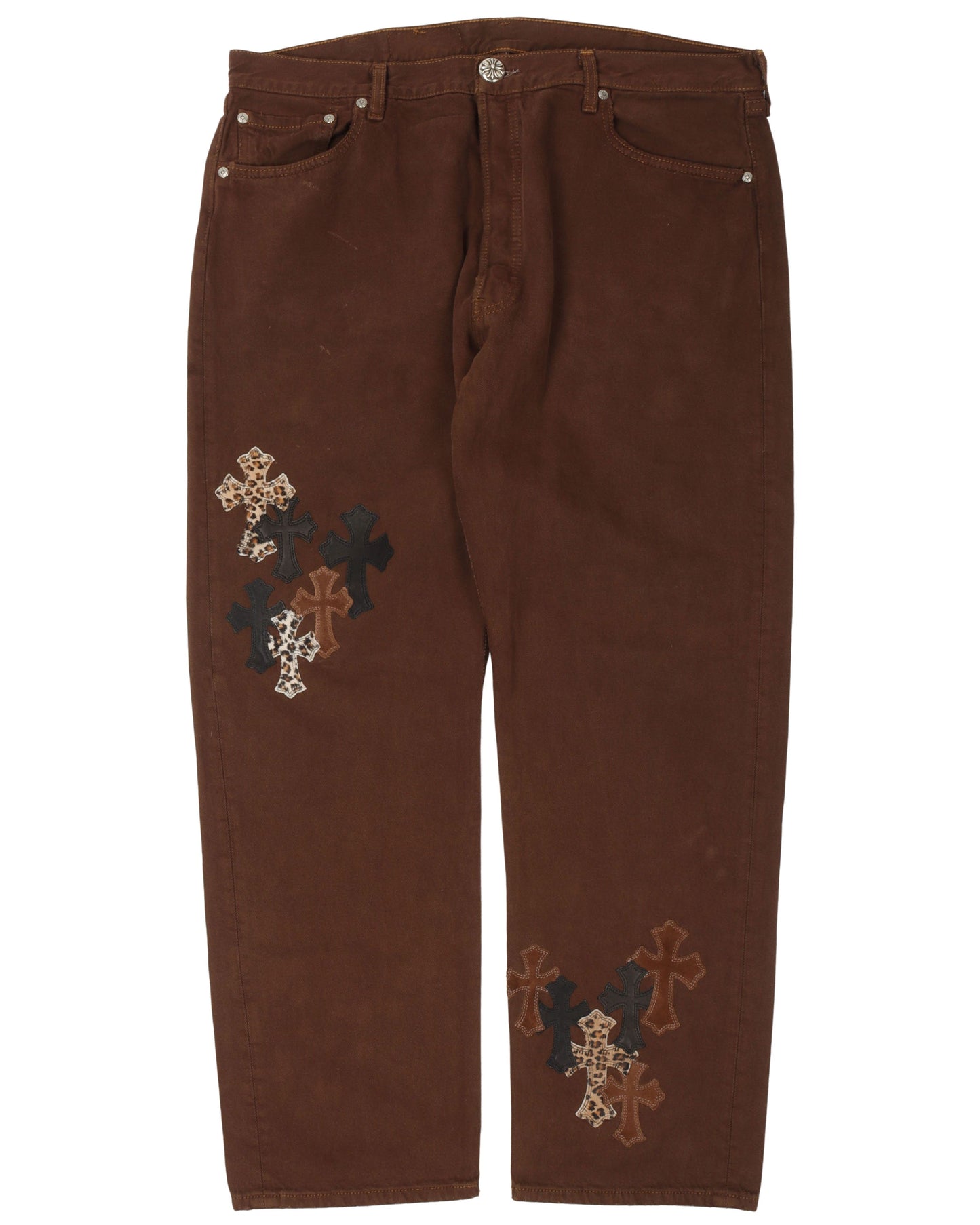 NYFW Leopard Levi's Cross Patch Jeans