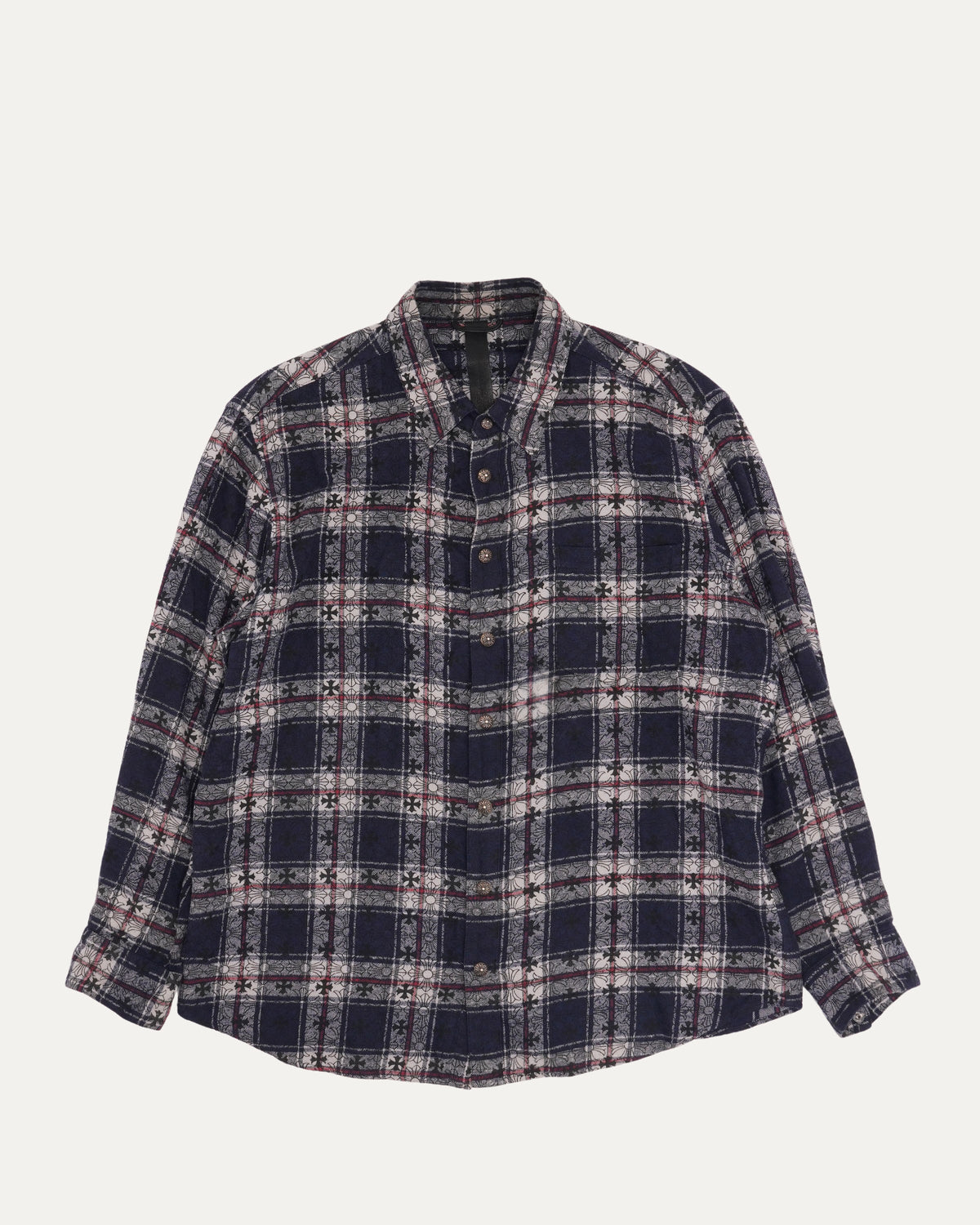 Cross Patch Monogram Loose Ends Flannel Shirt
