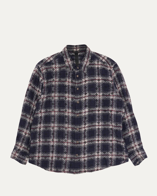 Cross Patch Monogram Loose Ends Flannel Shirt