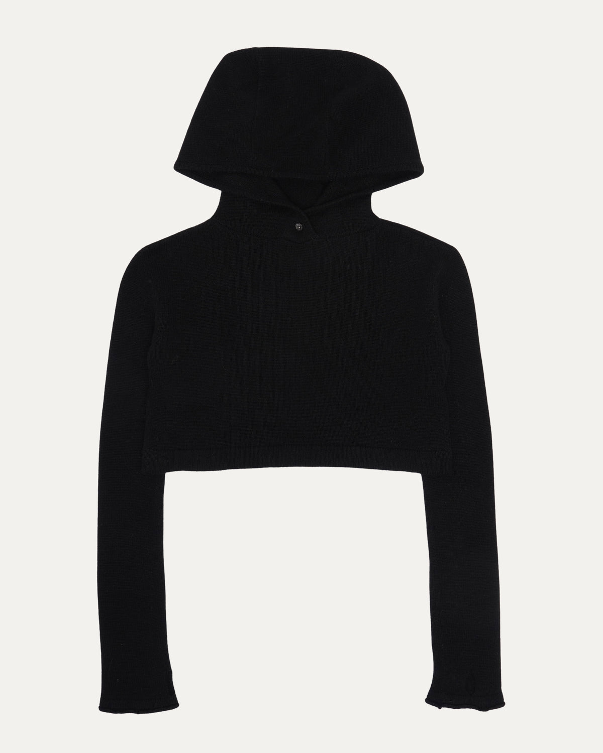 Cross Patch Cashmere Cropped Hooded Sweater