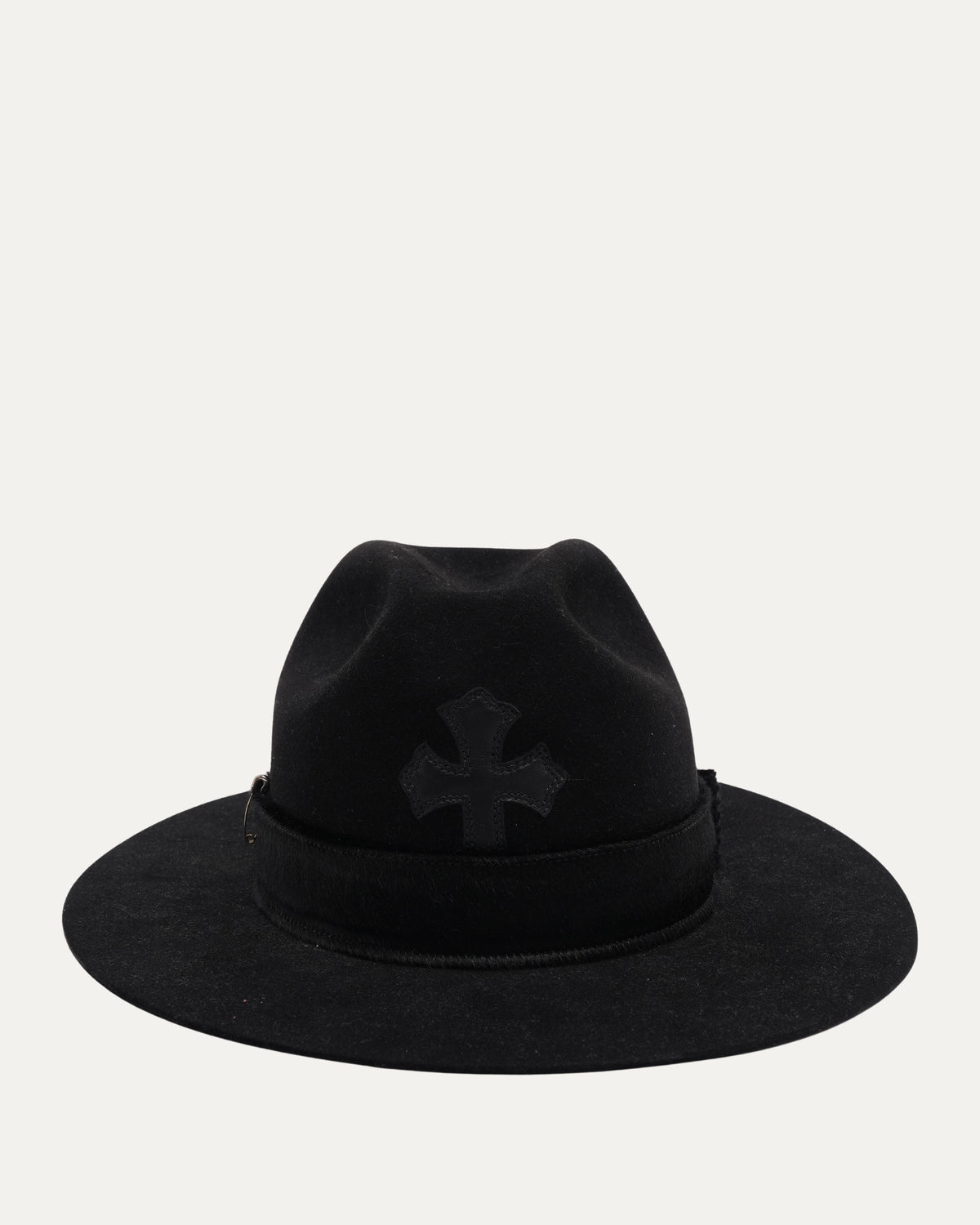 Safety Pin Embellished Cross Patch Fedora