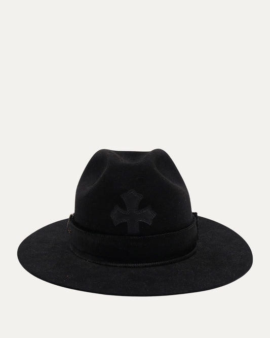 Safety Pin Embellished Cross Patch Fedora