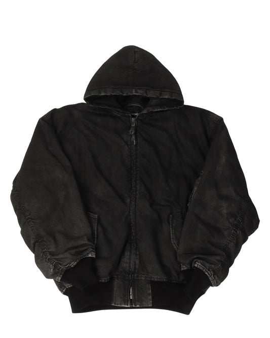 Oversized Denim Hooded Work Jacket