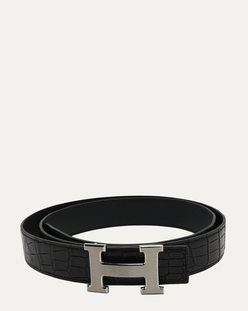 H Buckle Alligator Belt