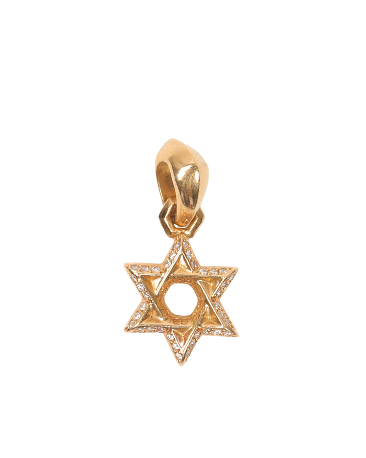 Gold Diamond Mini Star of David Pendant