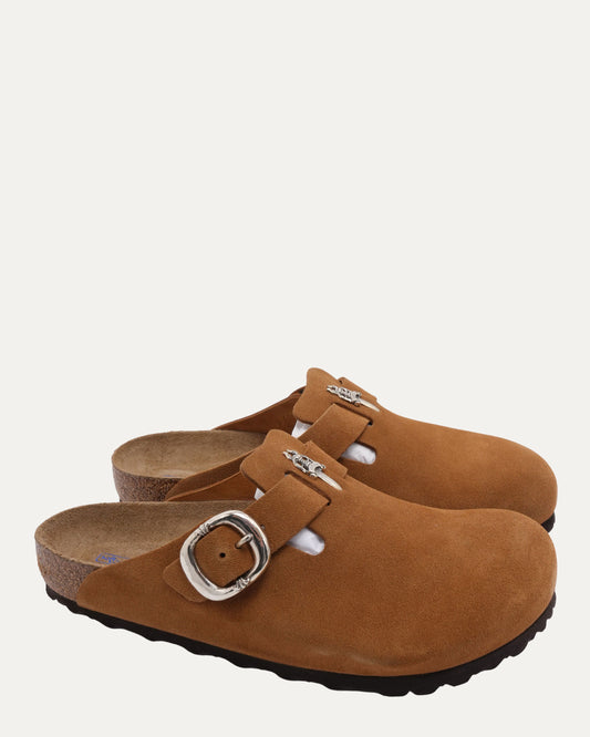 Dagger Embellished Birkenstock Boston Suede Mule