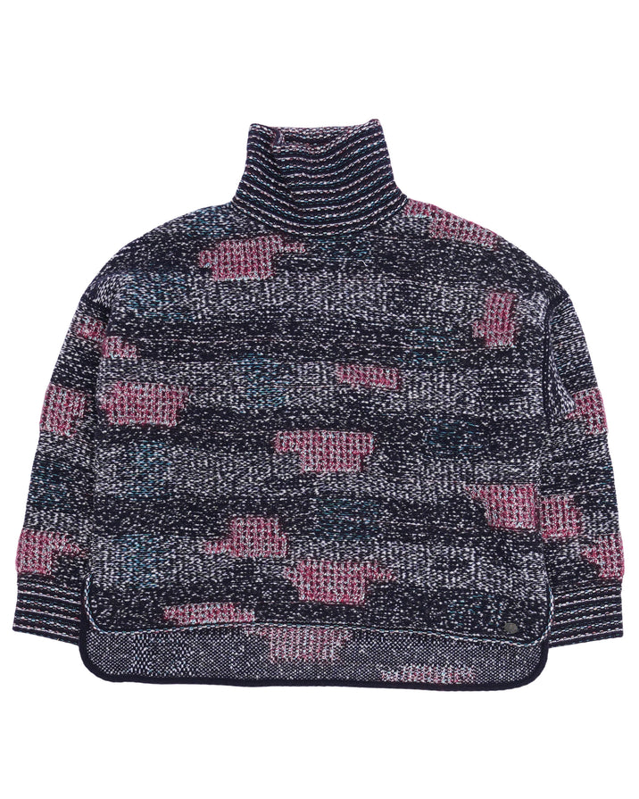 Patchwork Turtleneck Sweater