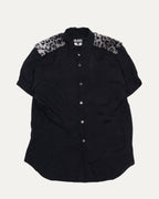 BLACK Faux Fur Trim Shirt