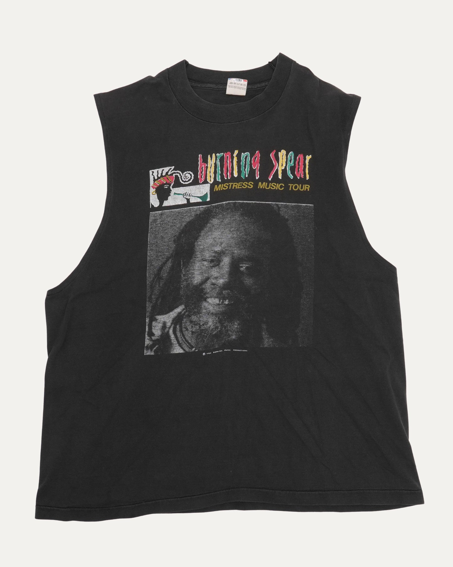 Burning Spear Mistress Music 1988 Tour Cut-Off T-Shirt
