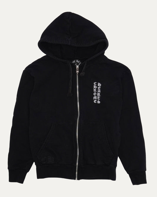Tonal Cross Vertical Logo Zip Up Hoodie