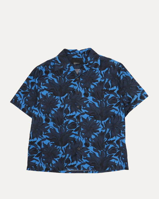 Leaf Print Short Sleeve Shirt