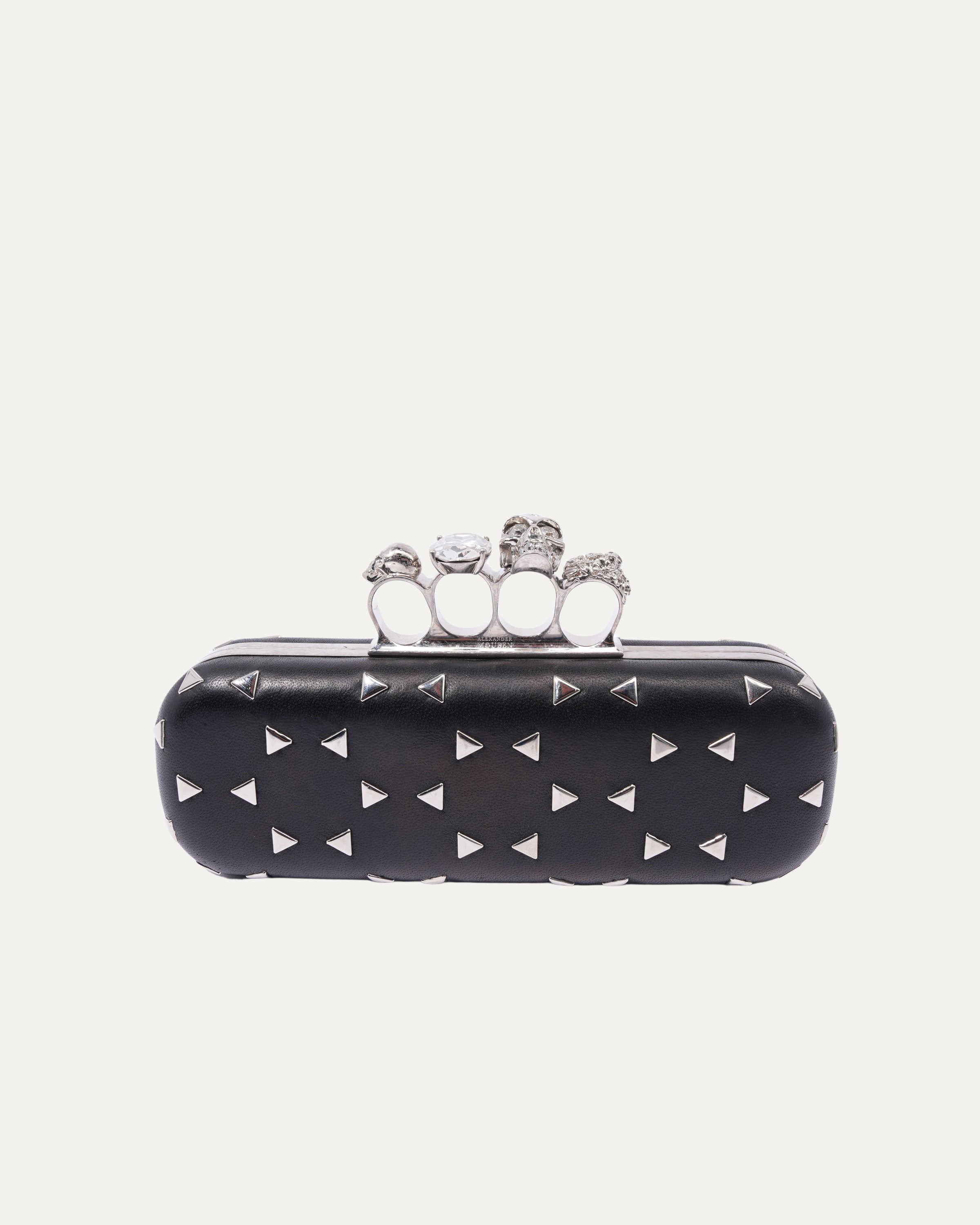 Nappa Triangle Studded Knucklebox Clutch