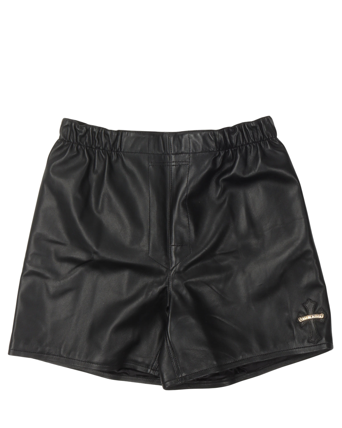 Lamb Leather Cross Patch Shorts