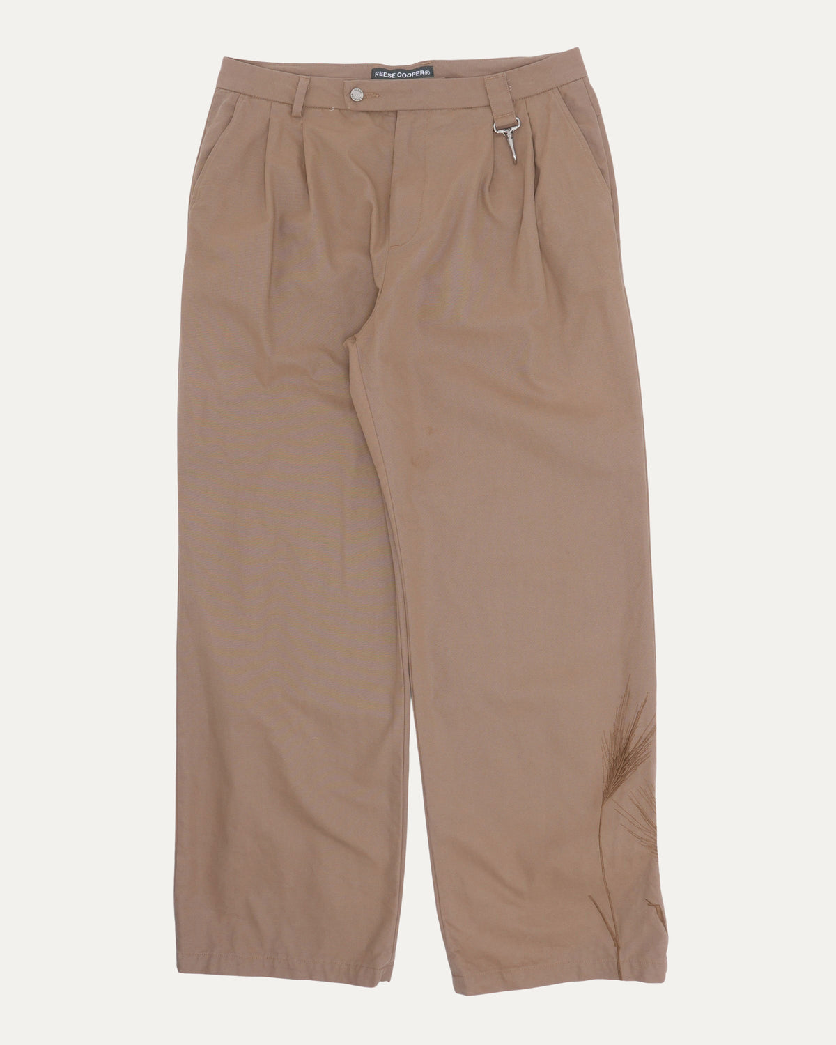 Embroidered Pleated Trousers