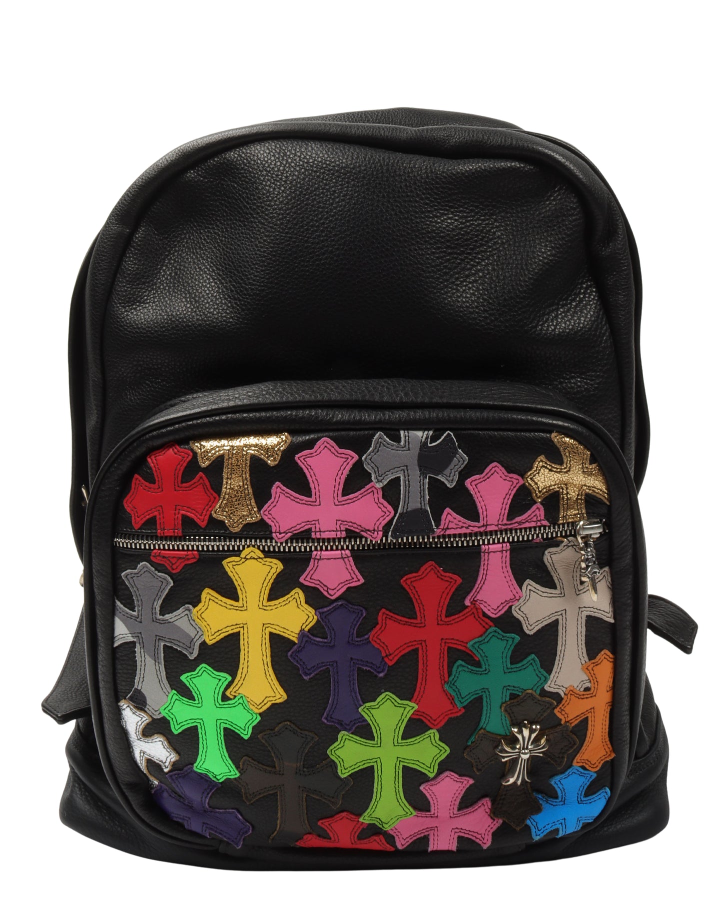 Leather Multicolor Cross Patch Backpack