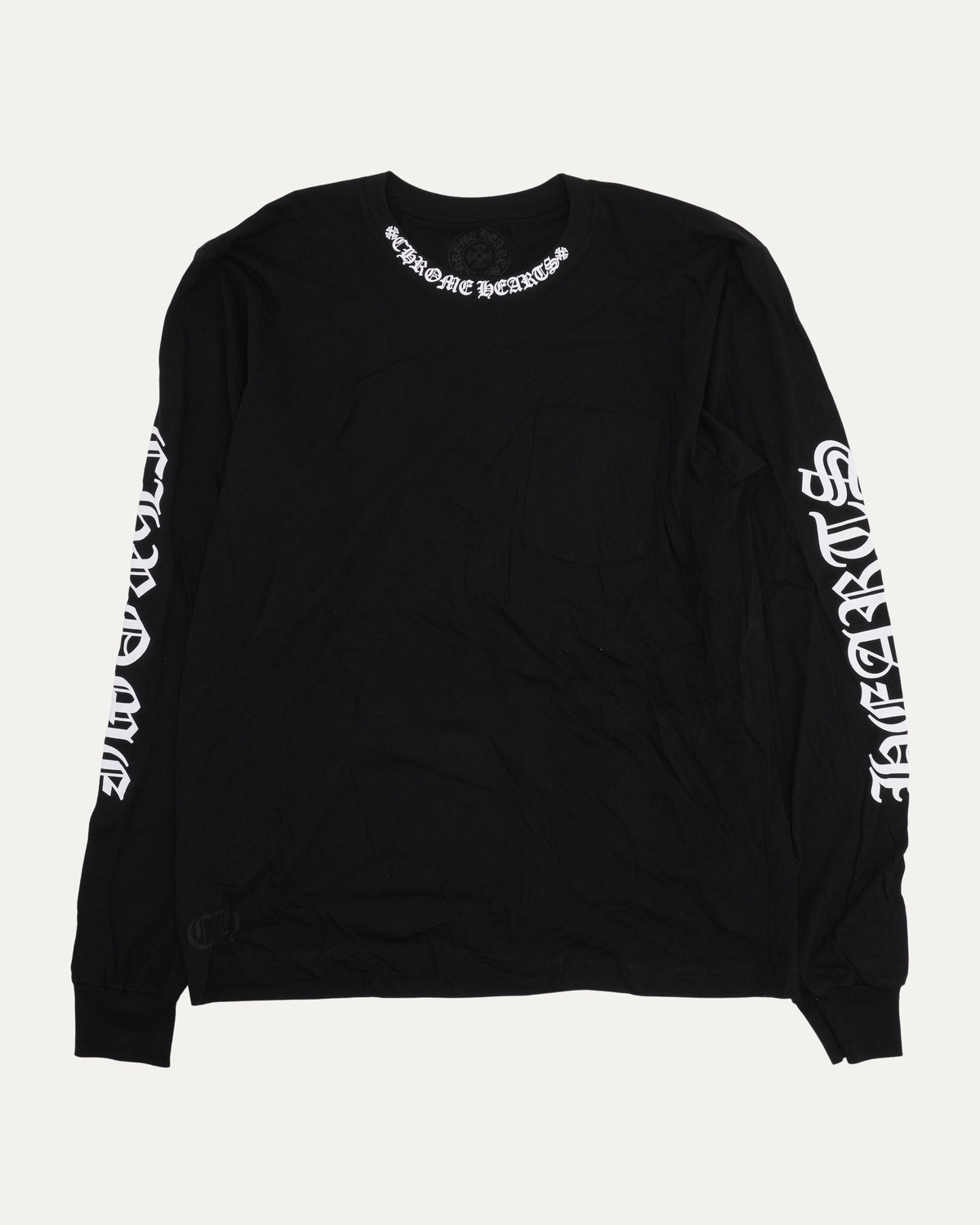 Neck Logo Long Sleeve Pocket T-Shirt
