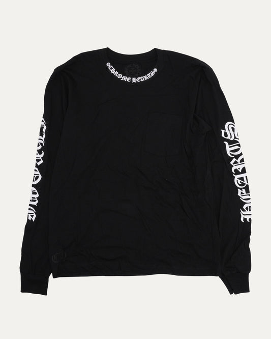 Neck Logo Long Sleeve Pocket T-Shirt