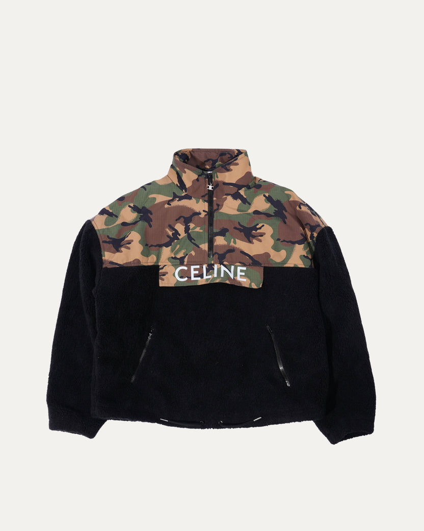 Quarter Zip Camo Fleece Jacket