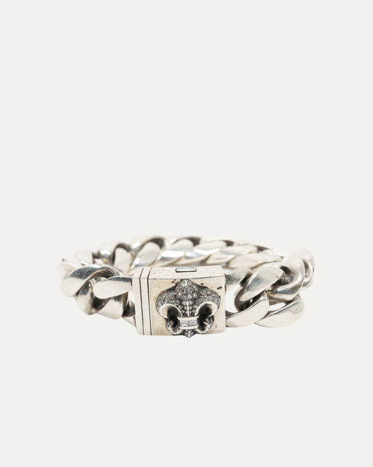 Diamond Fleur Box Cuban ID Bracelet