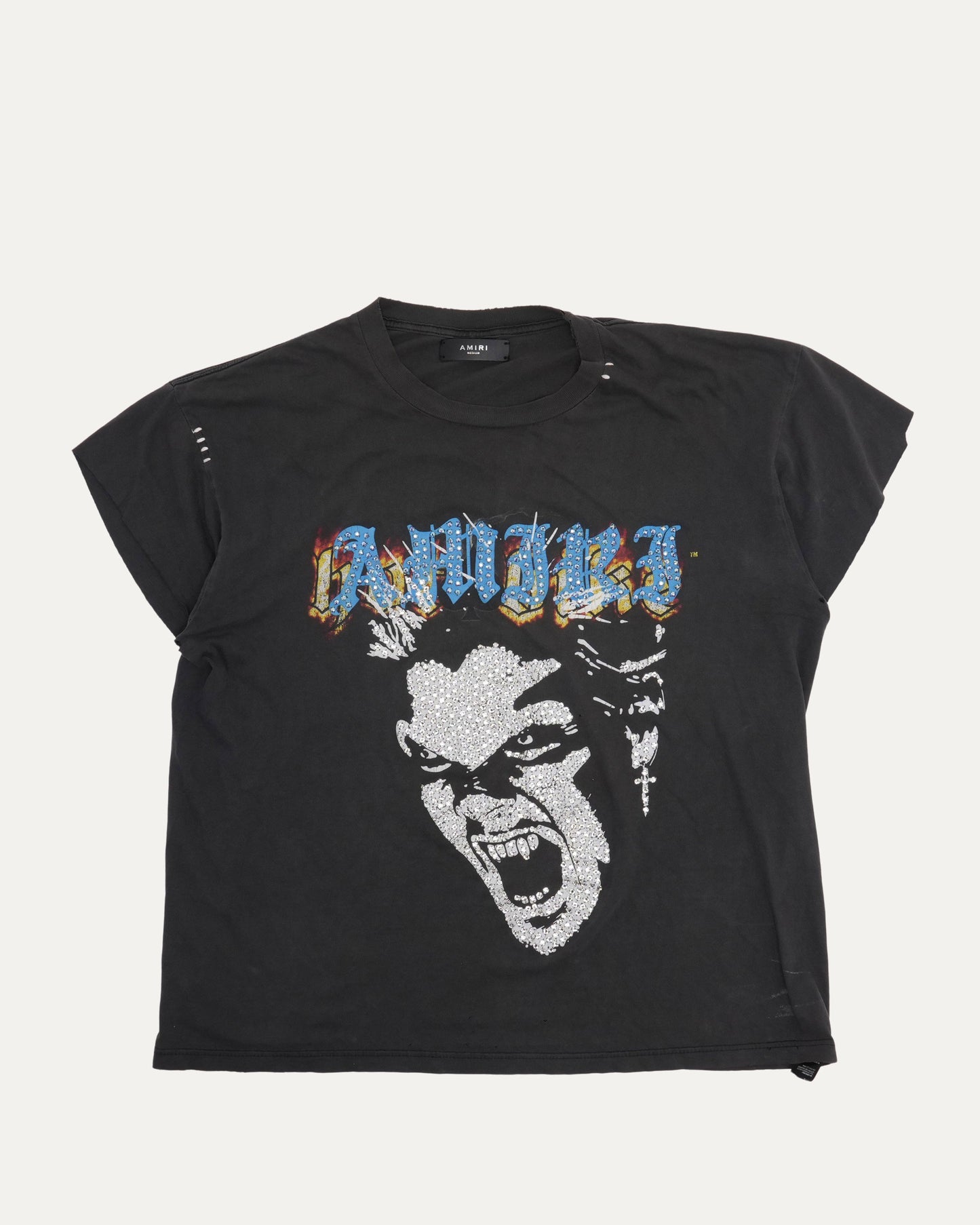 Vintage Rhinestone Studded Biker T-Shirt