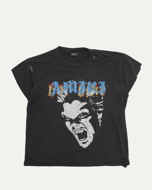 Vintage Rhinestone Studded Biker T-Shirt