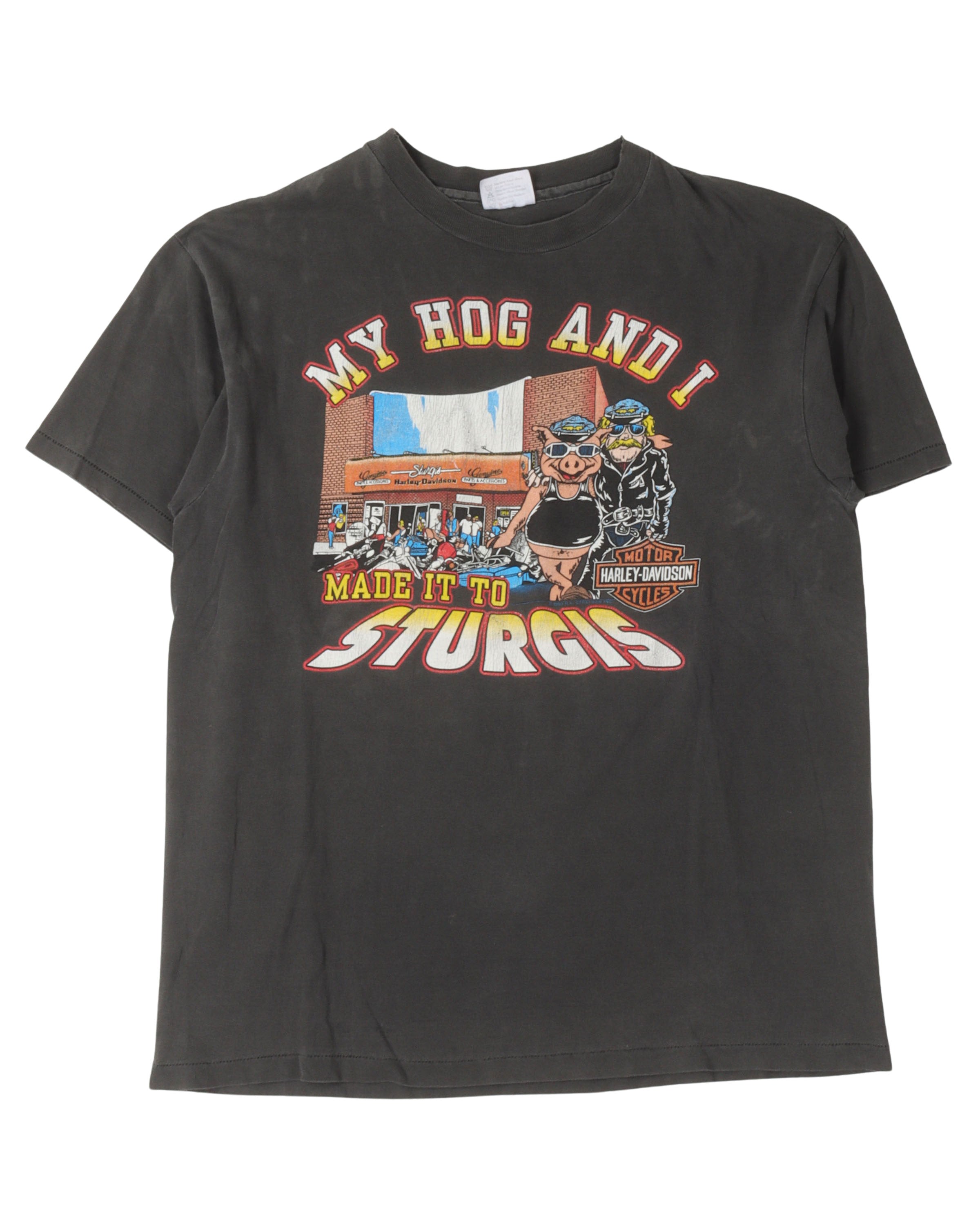 Vintage Harley Davidson 'My Hog and I Made It to Sturgis' T-Shirt ...