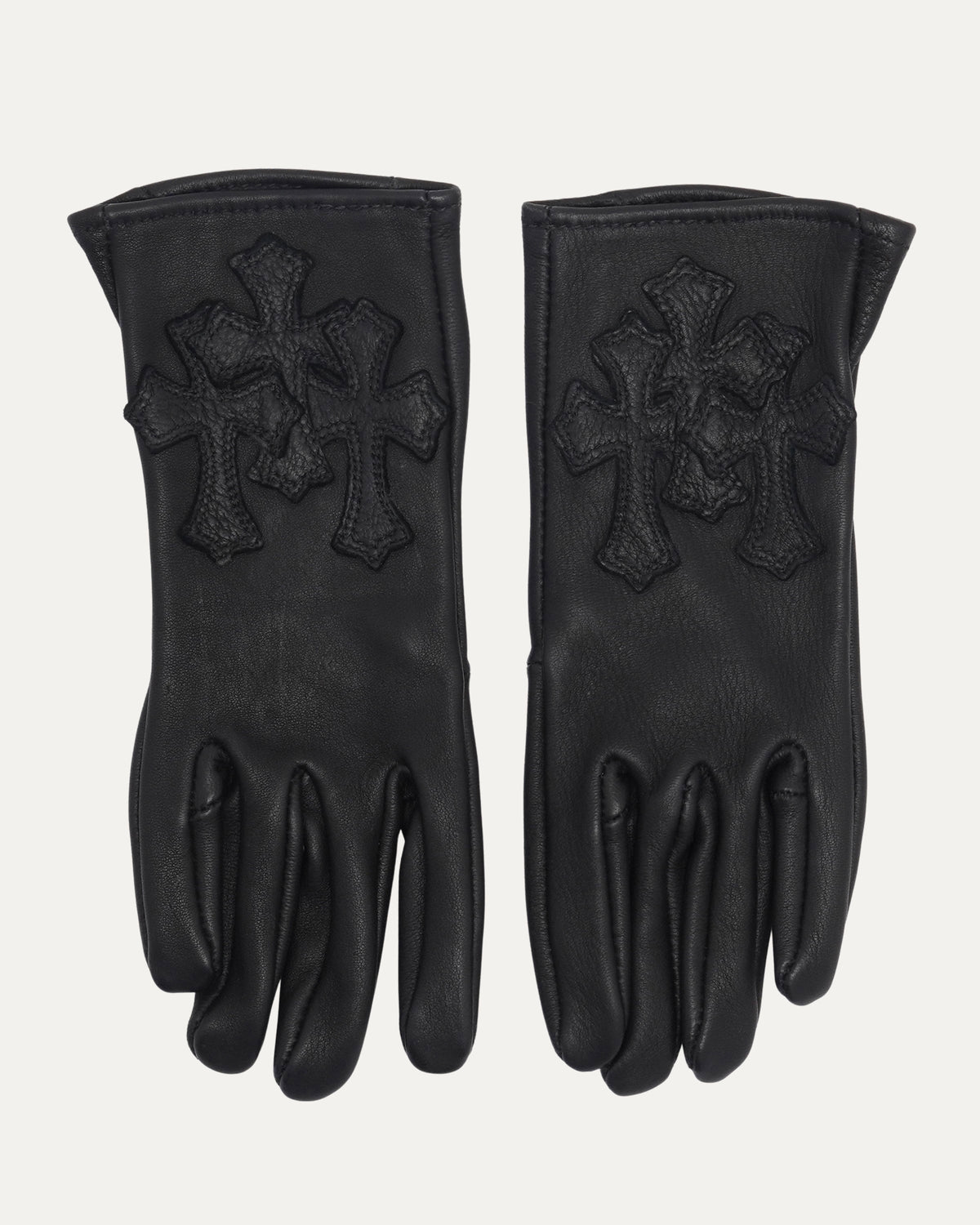 Cemetery Cross Patch Leather Gloves