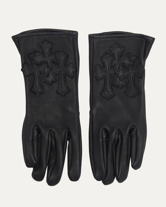 Cemetery Cross Patch Leather Gloves