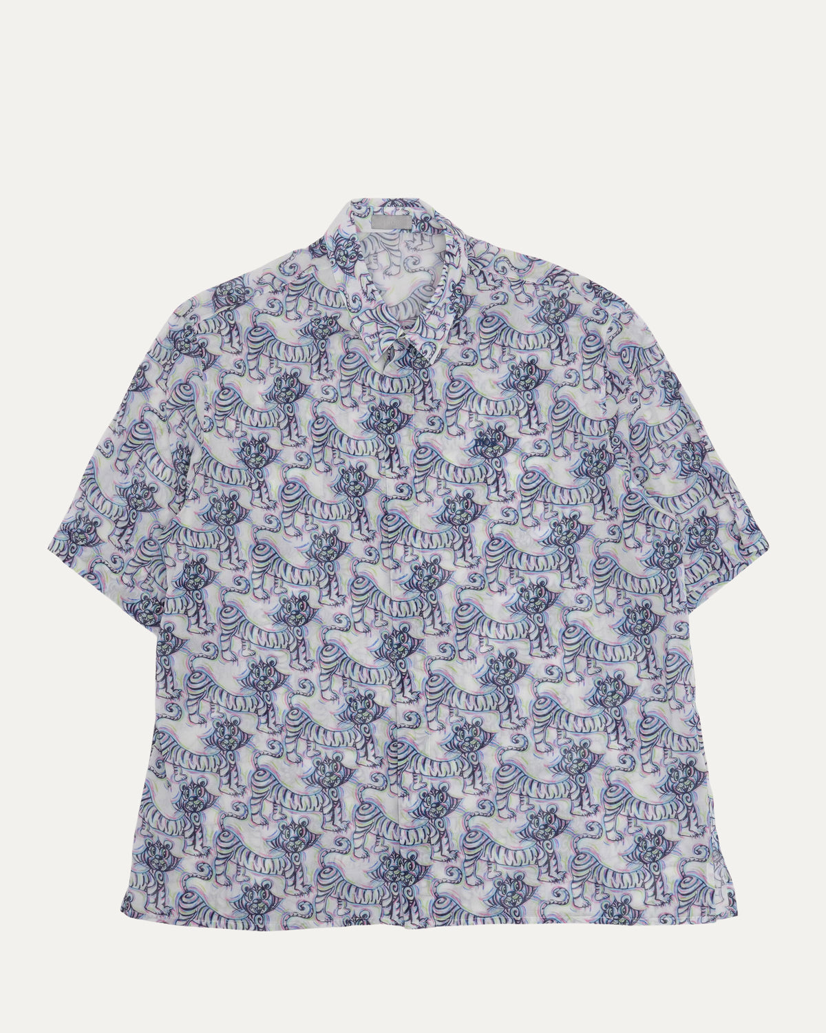 Kenny Scharf Tiger Print Short Sleeve Shirt