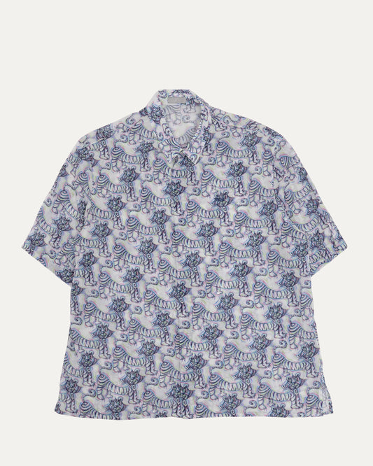 Kenny Scharf Tiger Print Short Sleeve Shirt