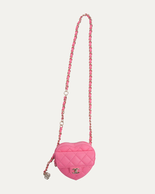 Quilted Mini Heart Flap Bag