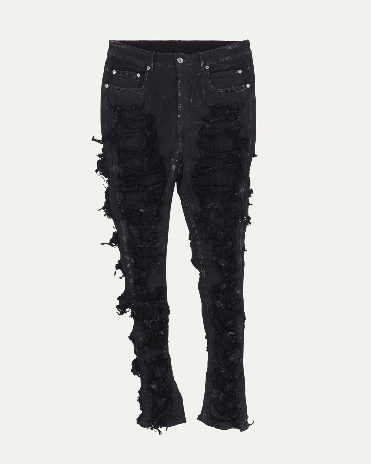 Layered Distressed Denim Jeans
