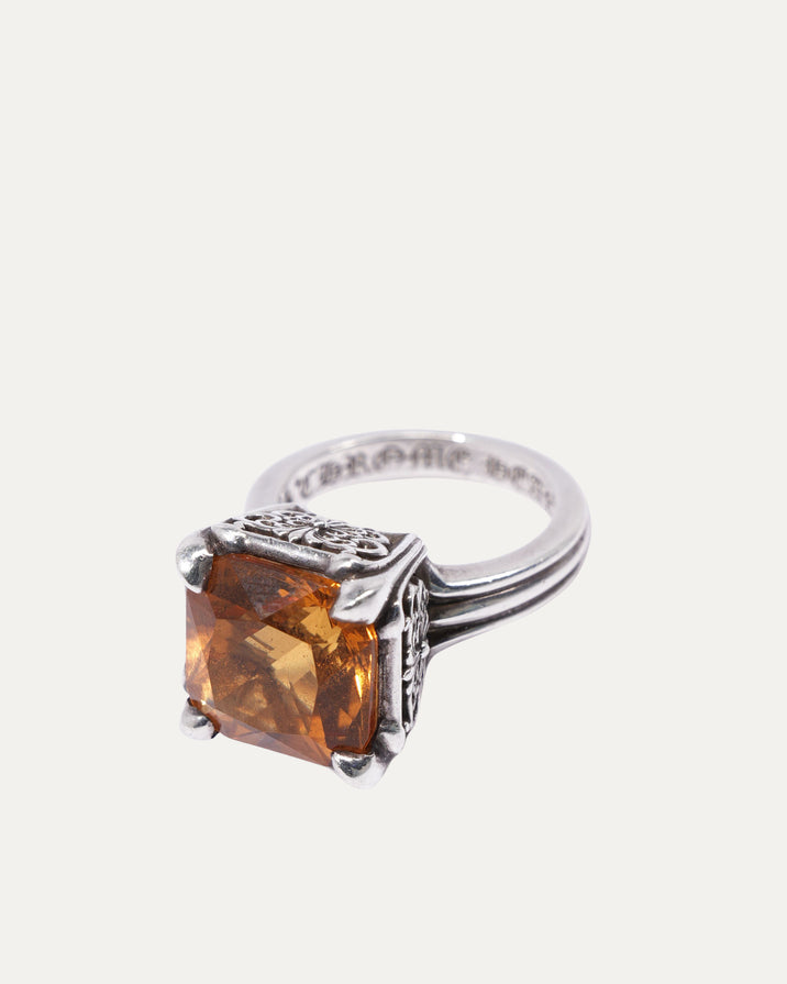 Butterfly Cross Citrine Cocktail Ring