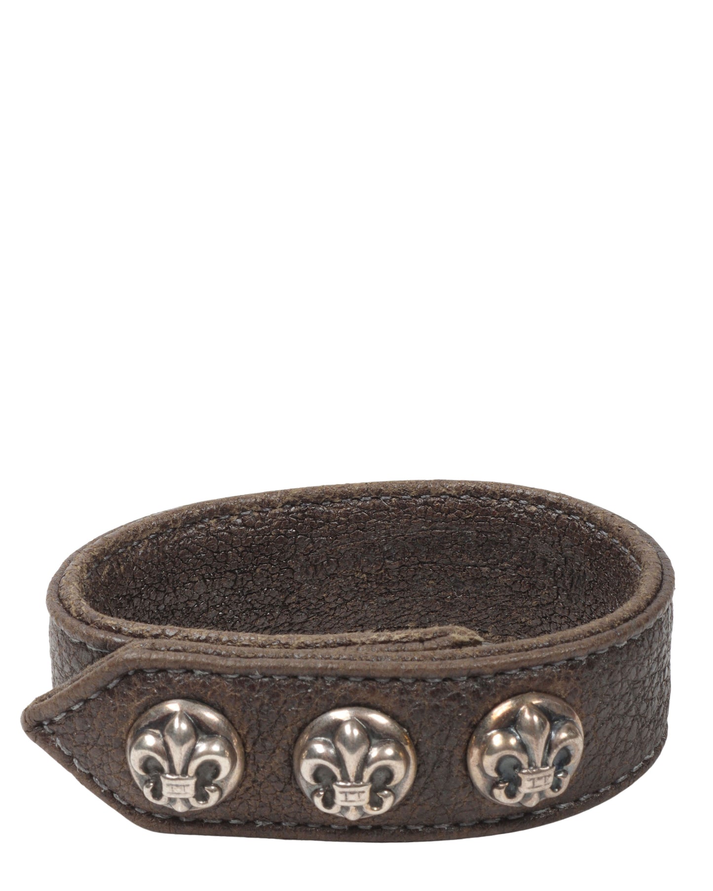 Leather Fleur De Lis Bracelet