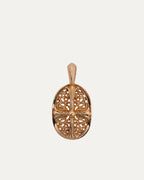 Gold Oval Cross Pendant