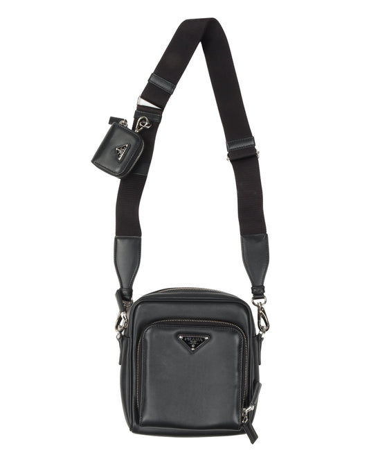 Small Leather Shoulder Bag w/ Pouch