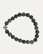 8mm Rutilated Quartz Plus Cross Bead Bracelet