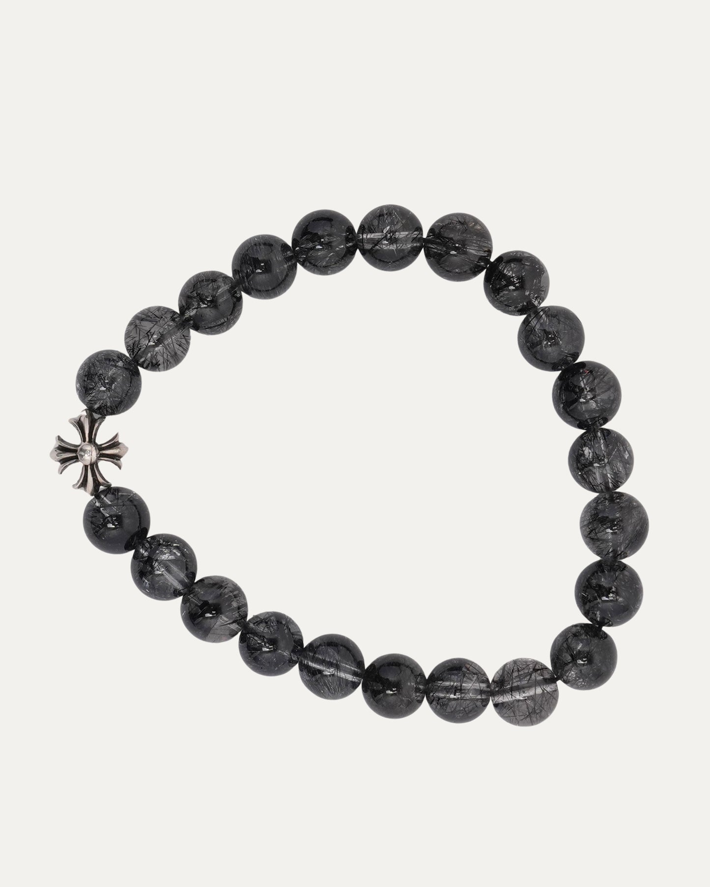 8mm Rutilated Quartz Plus Cross Bead Bracelet
