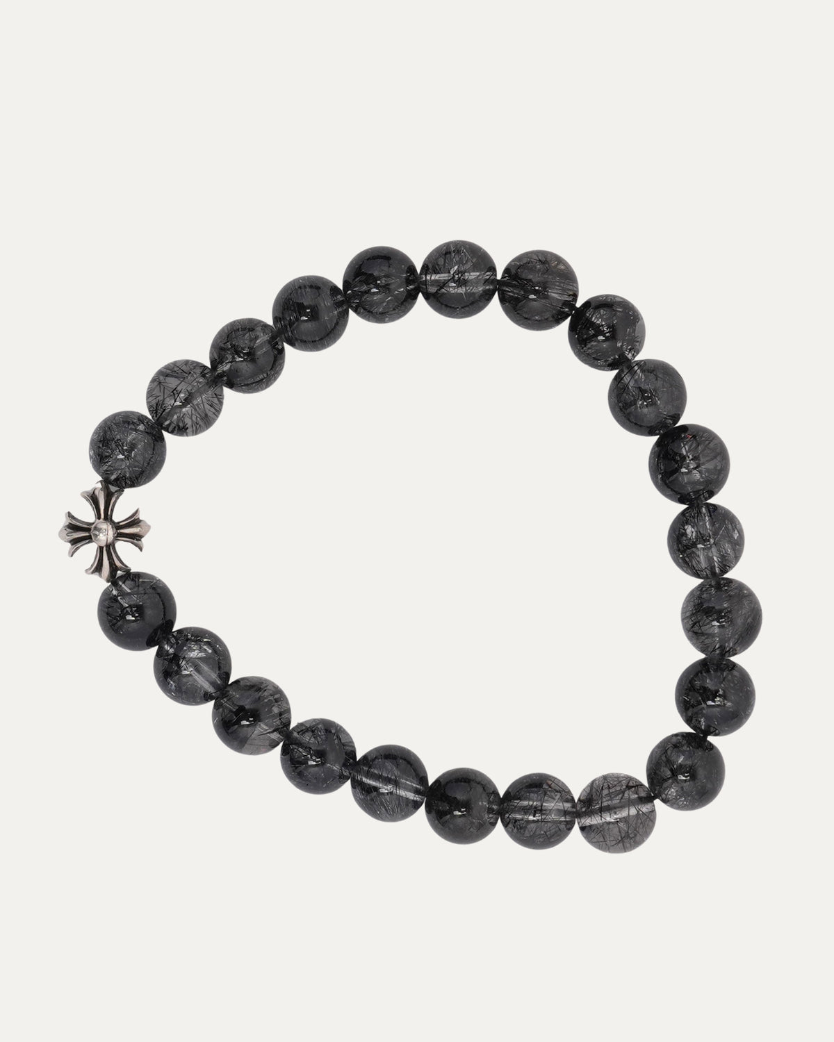 8mm Rutilated Quartz Plus Cross Bead Bracelet